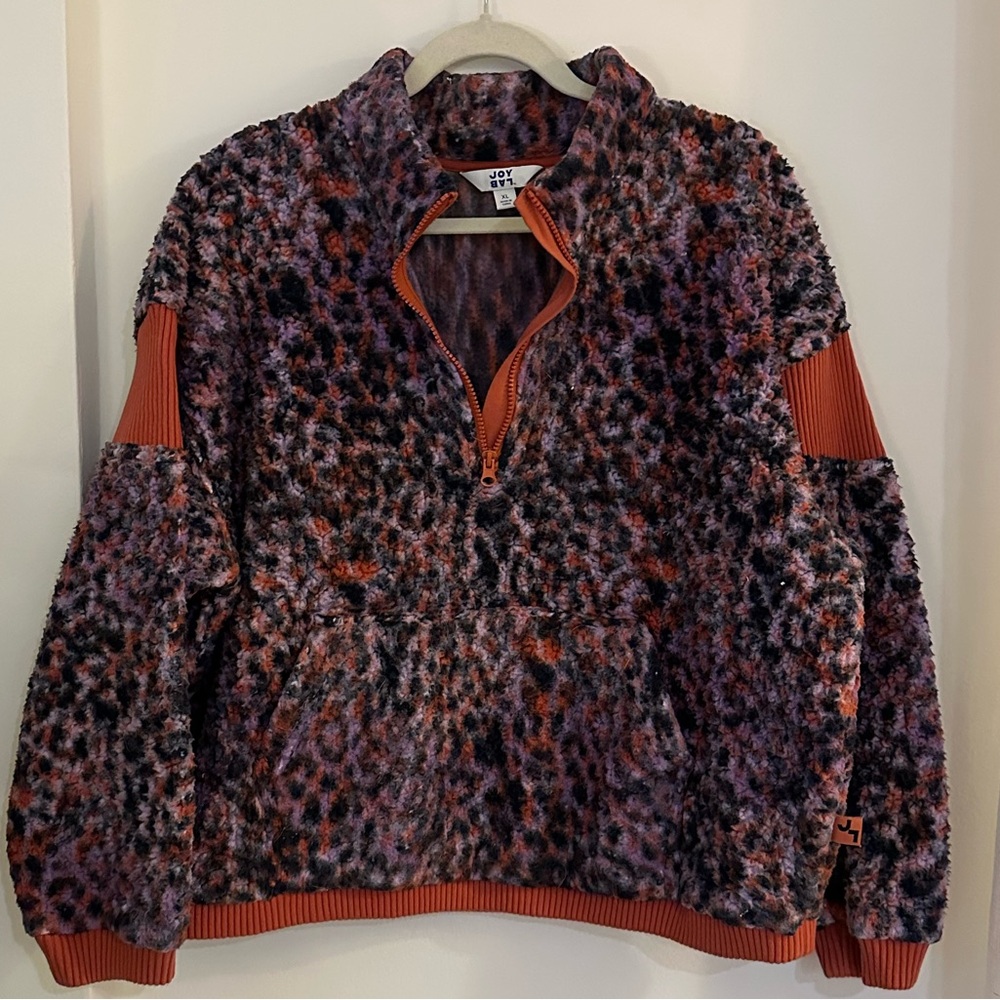 JoyLab Purple and Orange Teddy Jacket